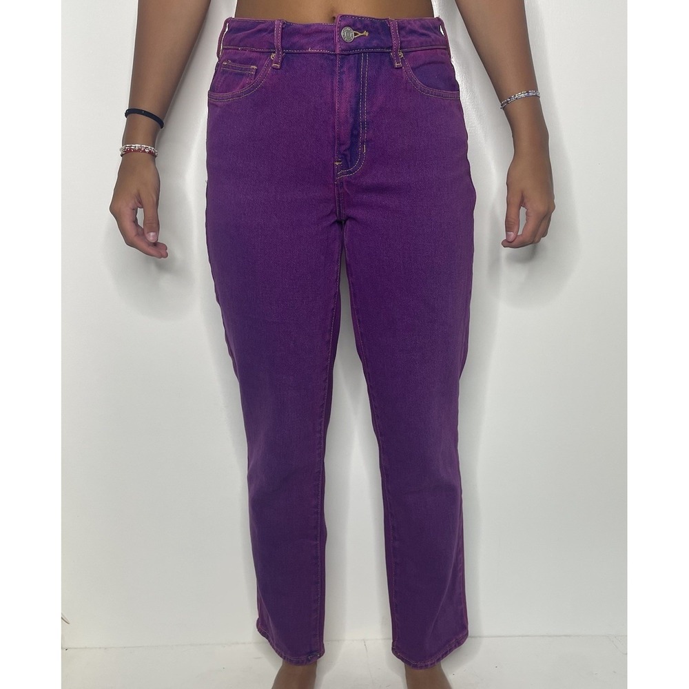 Pacsun Mom Jeans Womens Size 24 Acid Wash Purple 90s High Rise 100% Cotton